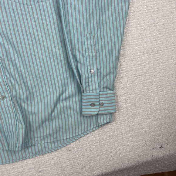 Ermenegildo Zegna Dress Shirt Men XL 16 1/2 Baby Blue / Grey Silver Lined - Picture 5 of 16